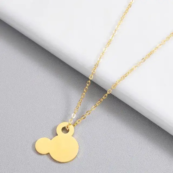GOLD  Minimalist Mickey Stainless Steel Necklace GIFT - Picture 5 of 9